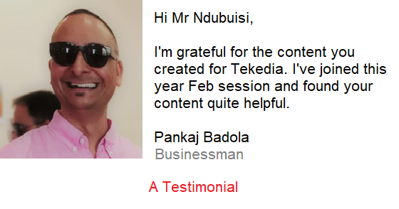 A Testimonial on Tekedia Mini-MBA