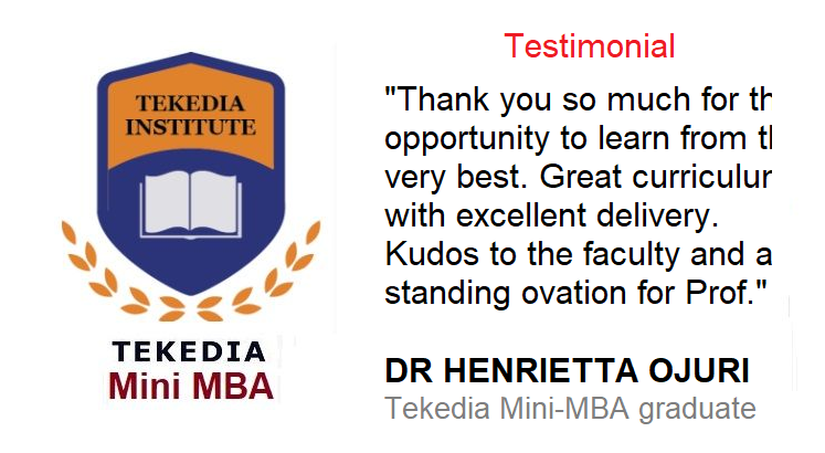 Great Testimonials On Tekedia Mini-MBA Edition 6