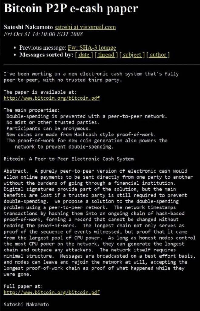 Satoshi Nakamoto Published Bitcoin Whitepaper Today 15 Years Ago Satoshi Nakamoto Published Bitcoin Whitepaper Today 15 Years Ago