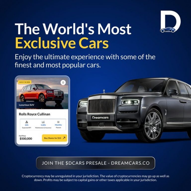 Own a piece of supercar for $10: Dreamcars NFT platform reaches 84% ​​of its pre-sale goal