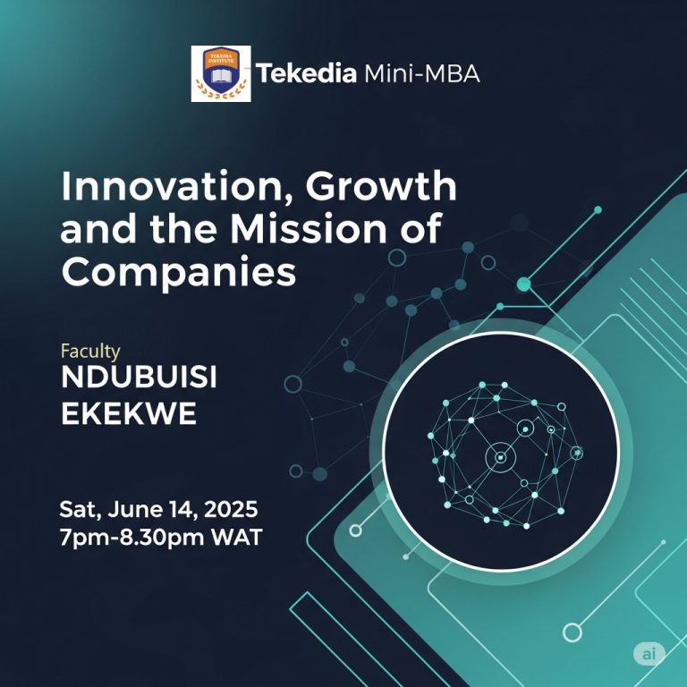Join Ndubuisi Ekekwe on Saturday at Tekedia Mini-MBA on the Join Ndubuisi Ekekwe on Saturday at Tekedia Mini-MBA on the
